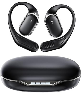 BUDZ Ultra Open Ear Headphones Wireless Bluetooth - Ergonomic Pro Bone Conduction Headphones with Soft, Airy Silicone Design, Over-The-Ear Earbuds for Running, Sports, Fitness and Workouts (Black)