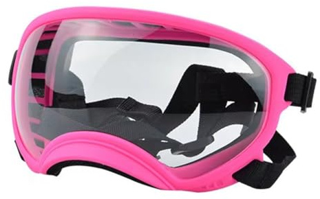 Kquepo Lunettes de Soleil pour Chien M, Rose, Plastique, Réglable, UV, Été, Hiver