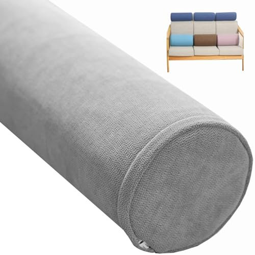 seokor Rollenkissen lang 40/45/50/60/80/90cm Nackenrolle Weichem Zylindrisches Nackenkissen Bequemes mit Reißverschlus für Kopf, Nacken, Rückenstütze Reisekissen(B2,15x55cm)