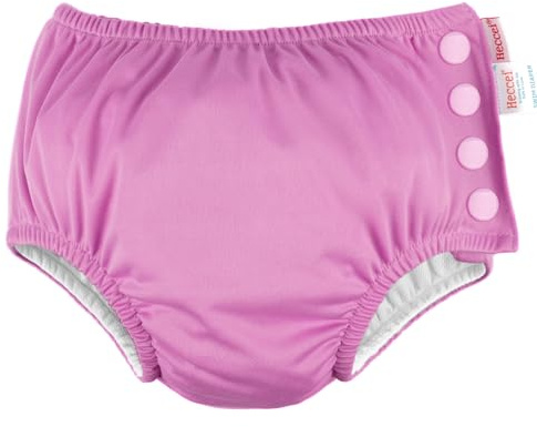 HECCEI Baby Swim Diapers Reusable Soft Swim Nappy Leak-Proof Design for Swimming Lessons/Pool/Beach (Pink, 12-18 Months)