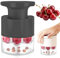 Deshuesador de cerezas manual, 7 en 1, removedor de huesos de cereza, portátil, deshuesador de cerezas, deshuesador de cerezas con recipiente recogedor, herramienta para cerezas, ciruela (negro)