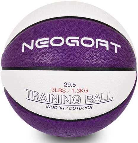 NEOGOAT 3LBS Weighted Basketball 29.5 Size 7 Heavy Basketball for Training in& Outdoor Skills Improvement, Dribbling, Passing & Rebounding Practice Weighted for Training(Deflated)