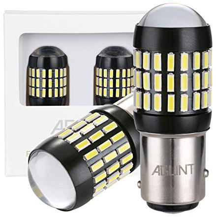AGLINT 1157 BAY15D P21/5W LED Lampadine 66SMD 12V-24V Alta e Bassa Luminosità per Auto Fanali Stop Freno Posteriori Luci Marcia Diurna DRL Luci di Freni Parcheggio Luce Bianco 6500K 2Pcs