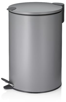 kela Treteimer 12l grau matt, Tretmülleimer mit Silent-Close-Deckel, Absenkautomatik MATS, Metall Mülleimer Küche Bad mit Inneneimer