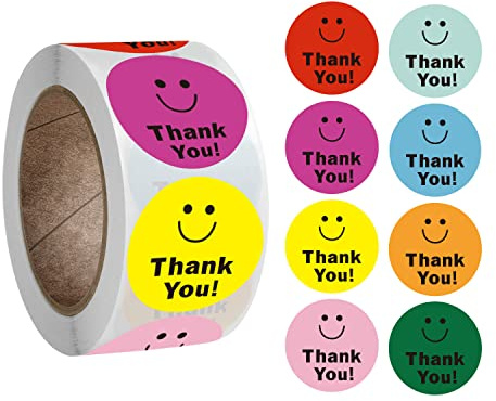 500pcs Etichette Adesivi Adesivo regalo autoadesivo Grazie adesivo per faccina che imballano sacchetti scatola regali adesivi sigillo