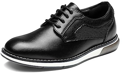 Bruno Marc Kids' School Lace Up Shoes,Black,4 Big Kid