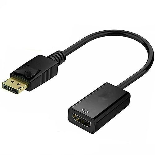 4K DisplayPort to HDMI Adapter, Female to Male Converter, 1080p Audio & Video Streaming Compatible for Monitor/Display/TV - DP Connector