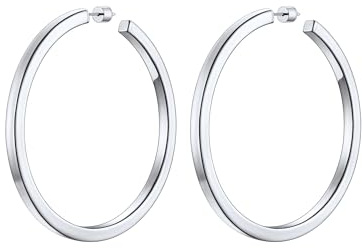 PROSTEEL Halvringar för dam 30 mm/40 mm/60 mm/80 mm öppna fyrkantiga ringar i rostfritt stål/guldpläterad/svart, 80mm, Rostfritt stål