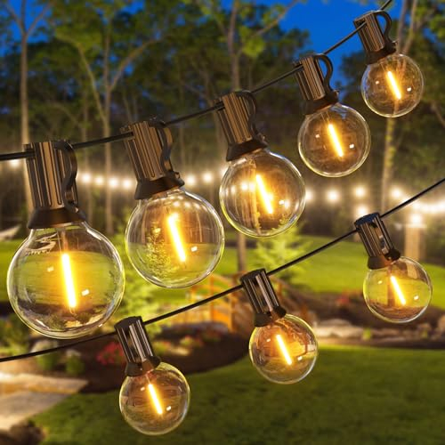 GPATIO Guirnalda Luces Exterior, 30M LED Cadena de Luz con 50 + 2 Bombillas, Impermeable Guirnaldas Luminosas Exterior y Interior Deco para Fiesta, Café, Bodas, Pérgolas