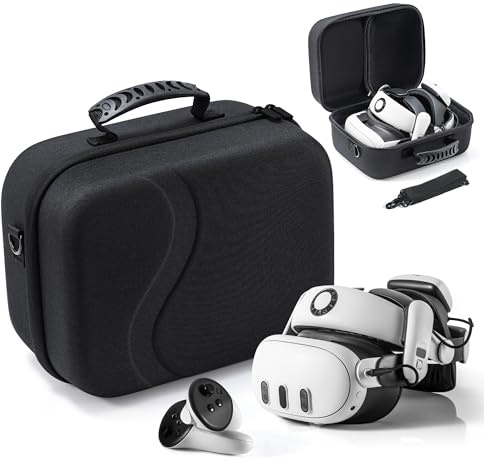 Custodia da trasporto per Meta Quest 3, custodia da viaggio compatibile con design kiwi per BOBOVR M3 cinturino per batteria, controller e altri accessori, custodia rigida portatile per Oculus Quest 3