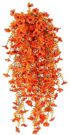 HBell 2 st konstgjorda hängande höstblommor, hösthängande vinväxt, UV-resistenta falska hängande blommor växter för höst hem trädgård inomhus utomhus dekoration Thanksgiving halloween dekor (4)
