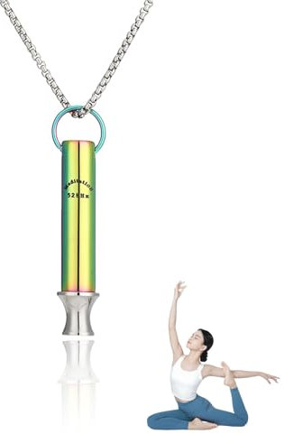 Rauchentwöhnung Hilfsmittel,Edelstahl Aufhören Rauchfrei Halskette,Original Raucherentwöhnung Atem Halskette,Anti-Raucher Atemkette,Stressabbauend Gegen Angst Atemhalskette (Regenbogen Q1)