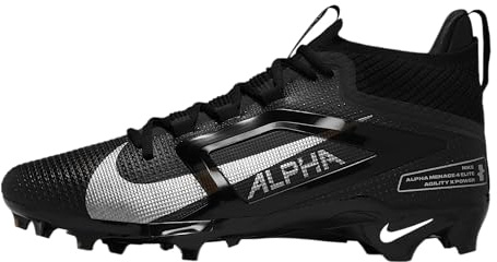Nike Alpha Menace 4 Elite Football Cleats (FD7036-002, Black/Metallic Silver), Black/Metallic Silver, 7.5 UK