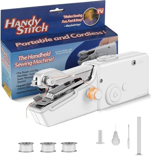 Handheld Sewing Machine, Mini Cordless Portable Electric Sewing Machine for Fabric Clothing Kids Cloth Pet Clothes
