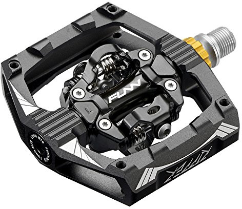 Funn Ripper Mountain Bike Clipless Pedals, Rocker Clip/Spring-Loaded Clip-in Mechanism, Compatible with SPD Cleats, 9/16 CrMo Axle Bicycle Pedals for MTB/Gravel Cycling (Black)