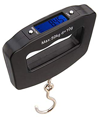 Meichoon Mini Balance électronique Portable pour Bagages avec Crochet de Suspension Fonction Tare Écran LCD rétroéclairé pour Maison, Ferme, Usine, Chasse, extérieur C42