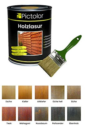 Pictolor Holzlasur 0,75 Liter Palisander + Lasurpinsel 70mm