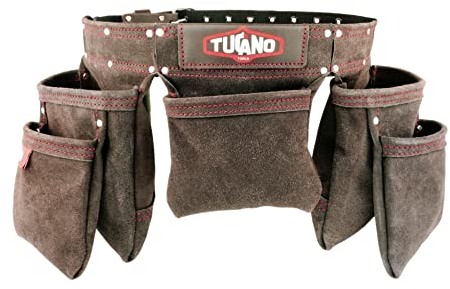 Werkzeuggürtel aus Leder für Rahmer, Tischler Perfekter Elektriker-Werkzeuggürtel und praktisch für Frauen. 12 Werkzeugtaschen für große Kapazität. Unser Werkzeug-Rig passt für Größe 81,3 cm bis 127