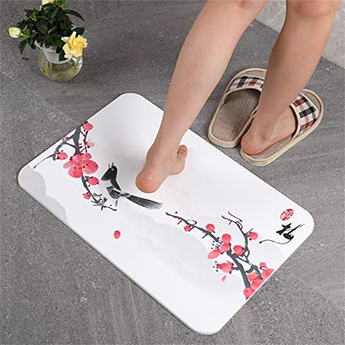 Badematte,Super Absorbierend Badematte 80x120cm,Rutschfest Home Badematte,Diatomite Bath Mat,Badteppich Geeignet für Bad Teppich Badewanne,Duschteppich,Fußmatte Bad,Badezimmer,Küche,Rote Pflaume