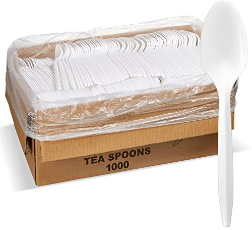 1000 Count Bulk Cutlery (Tea Spoons, White)