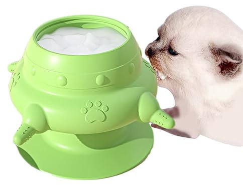 HDAKDDHG Mangeoire pour Chiots,Bol à Lait Bionique en Silicone pour Animaux De Compagnie avec 4 Sucettes Et Ventouse,Biberon Silicone pour Chiots,pour Chatons,Chiots, l'allaitement (Vert)