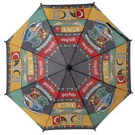 CYPBRANDS Harry Potter- Paraguas, Paraguas automático, Paraguas para niños y niñas, Multicolor, Producto Oficial