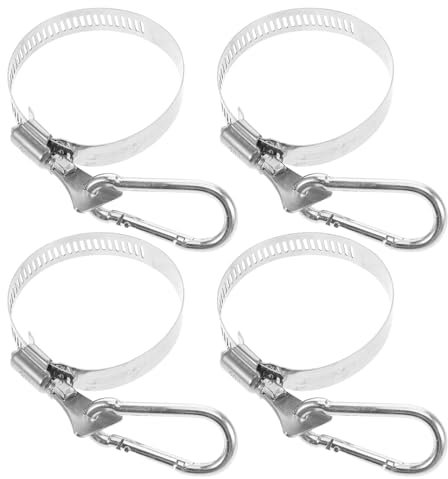 VANZACK 4 Stück Fahnenmast-Clips Robuste Flaggen-Clips Edelstahl-Fahnenmast-Ringe Mit Karabinerklemme Für Boot Yacht LKW ATV Garten Häuser