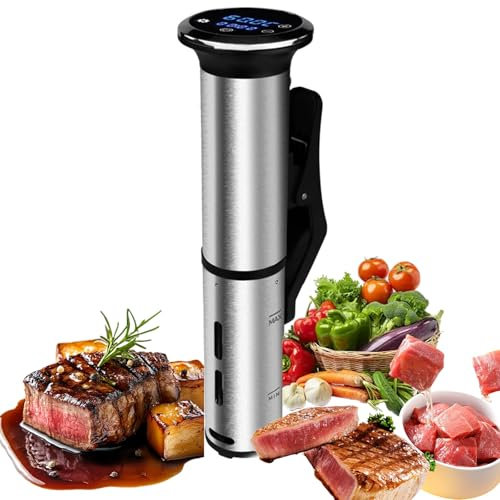 Cocina circuladora de inmersión, máquina Sous Vide de 1200 W con Pantalla táctil LED, Calentador con Control preciso de Temperatura, Acero Inoxidable IPX7 Resistente al Agua para filetes, Pollo