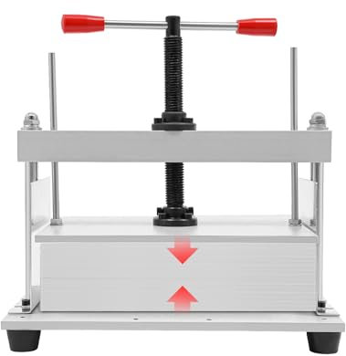 Pressa per bricchette di carta, formato A4, con barra di equilibrio, stampa pressante, 1,5 T, per fatture, libri, libri da appiattire, 21,5 x 36,5 x 33 cm, bianco