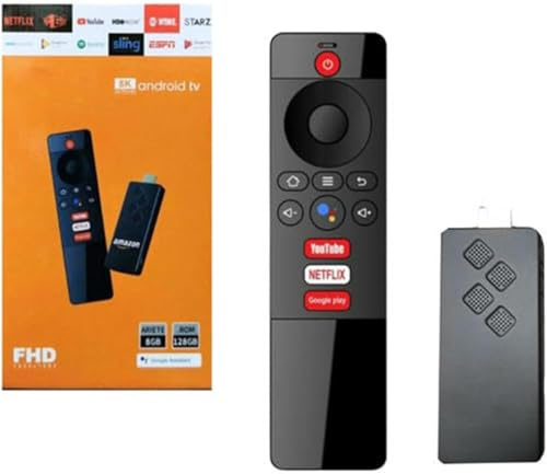 Android TV Stick 8K 8GB Ram 128GB Rom Control remoto Control de voz, HDMI Streaming Ultra HD