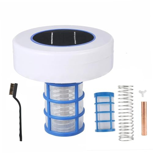 Solar Pool Ionizer, Mini Pool Accessories with Copper & Silver Ionization for Above Ground & In-Ground Swimming Pools, Includes Extra Anode Set Solar Ionizer