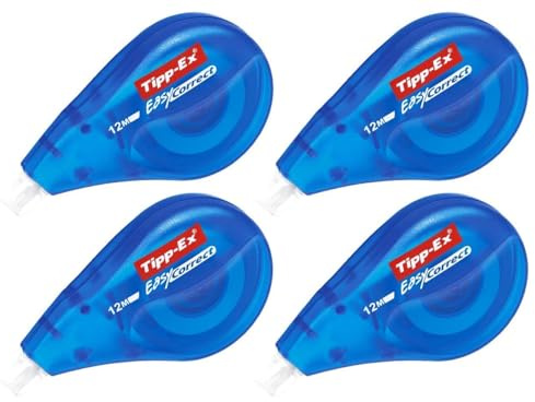 Tipp-Ex Easy Correct White Correction Tape Mouse Rollers, Extra Long 12m, Pack of 4