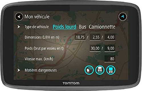 TomTom GPS Poids Lourds GO Professional 620 - 6 pouces, Cartographie Europe 49, Trafic via Smartphone
