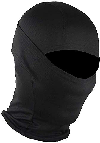 ZWOOS Cagoule Balaclava, Couverture de Visage Intégrale, Cache-col pour Moto, Ski, Cyclisme - Respirant, Protection UV, Anti poussiere (Noir)