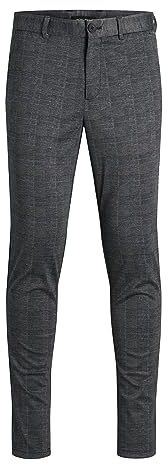 JACK & JONES JJIMARCO JJPHIL Jersey Nor DG Check Noos Pantalón, Gris (Oscuro), 29W / 32L para Hombre