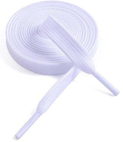 VSUDO 90cm Snow White Laces for Trainers, 35 Inch White Shoe Laces, 1 Pair