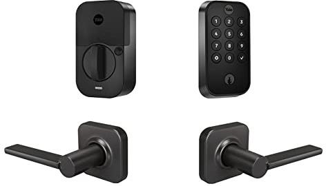 Yale Assure Lock 2 Keypad with Bluetooth and Valdosta Lever in Black Suede