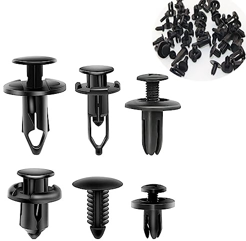 Rivet Plastique Clips Voiture, 190 Pcs Clips Voiture en 6 Tailles Différentes, Vis Plastique Universelles pour Fixer les Panneaux et les Portes de Voiture(6 mm à 10 mm)