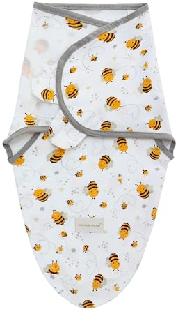 Baby Pucktuch Babydecke 100% Baumwolle Baby Pucksack Puckschlafsack Geschenkset für Junge Mädchen Unisex Neugeboren (Biene, L)