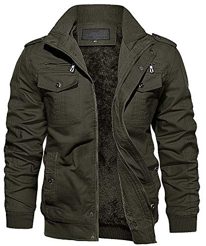 EKLENTSON Men's Fleece Lined Jackets Windbreaker,Winter Coats with Pockets