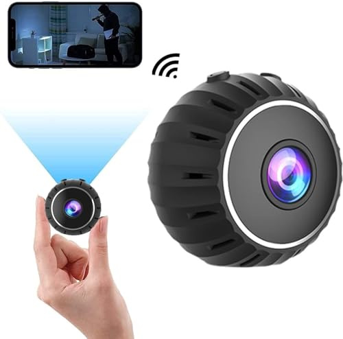 Mini spionkamera dold 1080P HD trådlös med nattsyn och rörelsedetektering, WiFi-kamera för hemmaövervakning perfekt för inomhus och utomhus