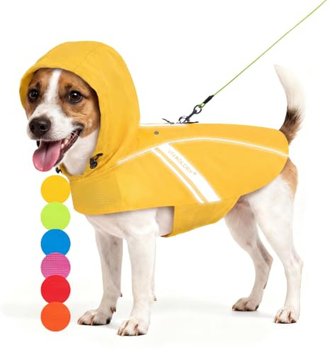 VIVAGLORY Dog Raincoat Wetoff Rain Coat For Dog, S, Yellow