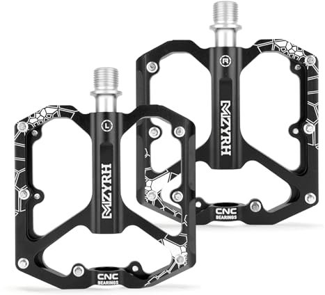 MZYRH Mountainbike Pedale, 9/16 3 Lager Fahrradpedale, rutschfeste leichte Aluminiumlegierung Fahrrad Plattform Pedale für Mountainbike, Rennrad (Schwarz)