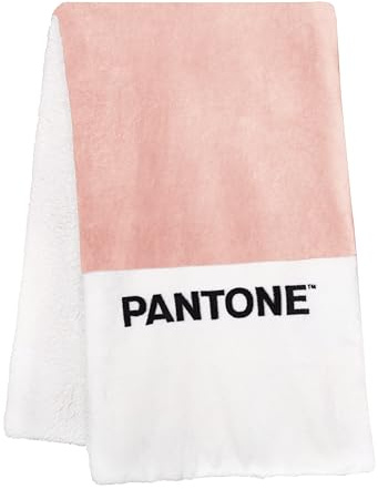 PANTONE Plaid Divano e Letto Sherpa a Doppio Strato Ultra Morbido e Avvolgente, Coperta Pile Invernale Calda e Lavabile, Ottimo Comfort Ideale anche come Copridivano e Copriletto Singolo 130x160 cm