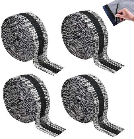 ClcIosis Lot de 4 bandes d'ourlet thermocollantes, 10 m, à repasser, pour ourlets, pantalons, pantalons, raccourcis, sans couture, pour ourlets, jeans, jupes, rubans à repasser pour rideaux