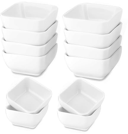 Weenwill Cuencos Cuadrados para Salsas,12 PCS Cuencos Aperitivos,Cuenco Salsa Soja,Cuenco para Aperitivos Sushi Salsas de Soja Especias Guarniciones Frutas y Aperitivos,Barbacoa