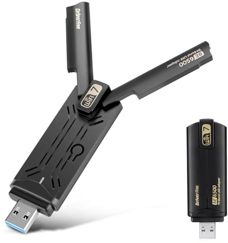 RUIZHI Clé WiFi 7 USB pour PC BE6500, Tri-Bande 6GHz/5 GHz/2,4 GHz, Adaptateur Cle USB WiFi, Dongle WiFi, MLO/USB3.0/WPA3 pour Windows 10/11