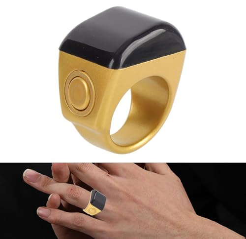 Tnfeeon Contatore Elettronico da Dito Tasbeeh Digitale Anello Intelligente Batteria 40 Giorni, IP67 Preghiera Dhikr Promemoria Musulmani Uomini Donne Tasbih (18 mm)