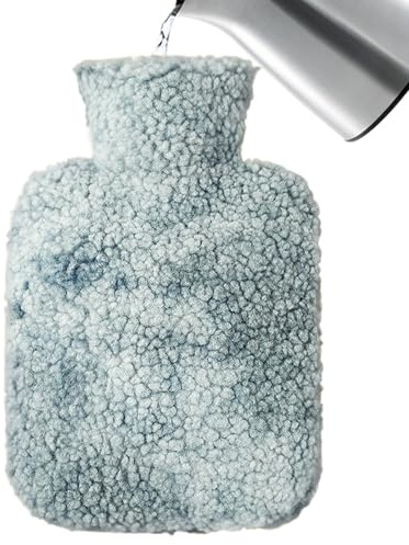 Söt värmeflaska – uppvärmd vattenpåse, varmvattenflaska med tyglock, värmepåse med kapacitet, fotvärmare, vintertillbehör, för fötter, händer, kroppsvärmare, säker och bekväm