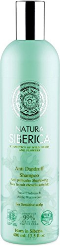 NATURA SIBERICA - Champú Orgánico Anticaspa - Contra el Cuero Cabelludo Seco - Protege el cuero cabelludo sensible - Antiséptico - Certificado ICEA - 99% natural - 400 ml